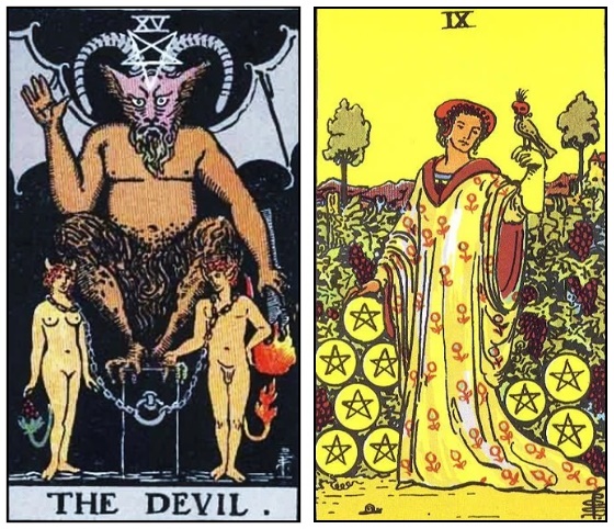 El diablo y el 9 de oros en el Tarot
